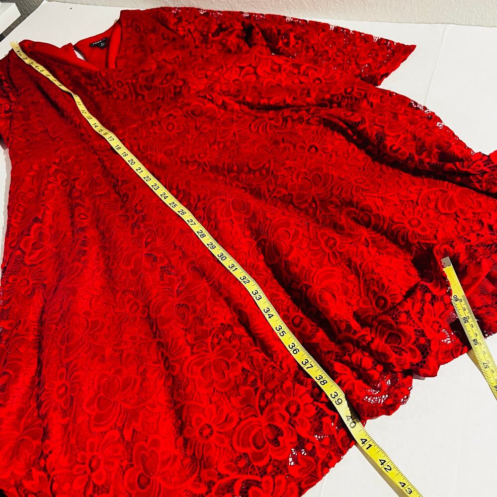 Torrid Lace V Neck Long Sleeve Dress Size 2X Red - Picture 8 of 8